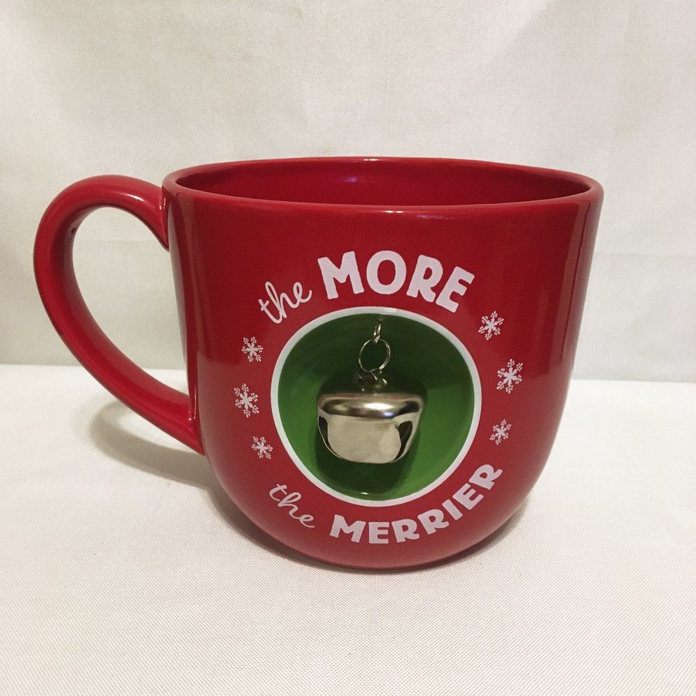 Hallmark "The More the Merrier" Christmas 70 oz Jumbo Coffee Mug with Bell